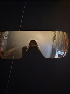 Oversized Shield Sunglasses - Amber Mirrored Lens